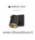 Rendl Light kenny 1 faretto parete soffitto struttura nera ghiera interna oro