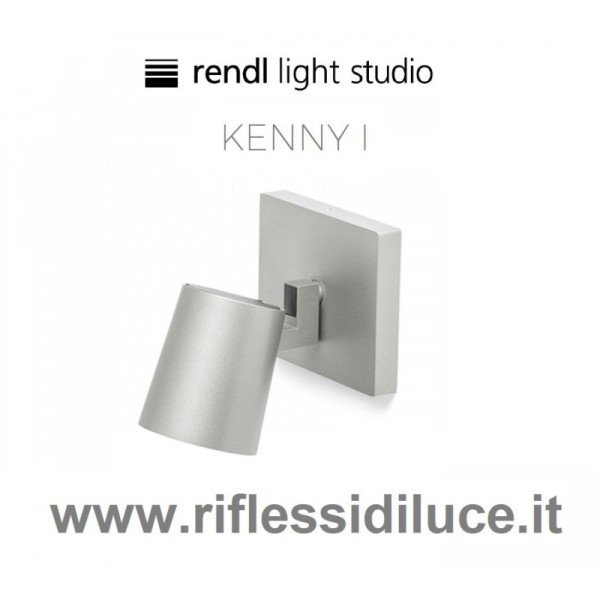 Rendl Light kenny 1 faretto parete soffitto struttura alluminio ghiera interna nera