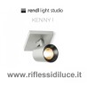 Rendl Light kenny 1 faretto parete soffitto struttura alluminio ghiera interna nera