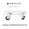 Rendl light kenny 2 a due luci montaggio parete o soffitto