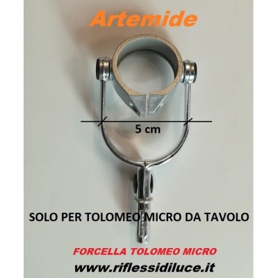 Artemide forcella con fascetta alluminio ricambio tolomeo micro da tavolo