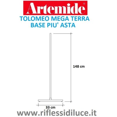 Artemide ricambio Tolomeo mega terra, base e asta