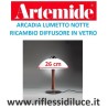 Artemide diffusore in vetro bianco acidato ricambio per arcadia lumetto