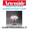 Artemide diffusore in vetro bianco acidato ricambio per arcadia lume tavolo