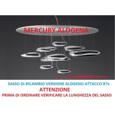 Artemide sasso lunghezza 52 cm elettrificato ricambio per mercury alogeno