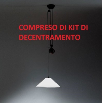 Artemide aggregato saliscendi con cono opalino diametro 53 cm con kit decentramento