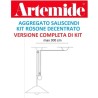 Artemide aggregato saliscendi con cono opalino e compreso di kit di decentramento 