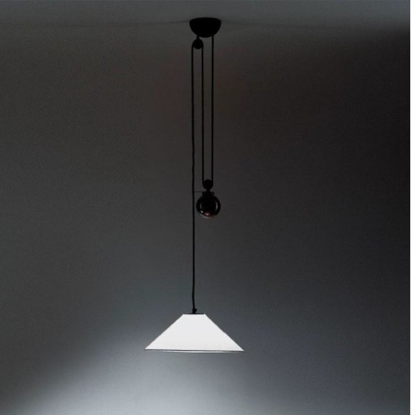 Artemide aggregato saliscendi con cono opalino diametro 53 cm 