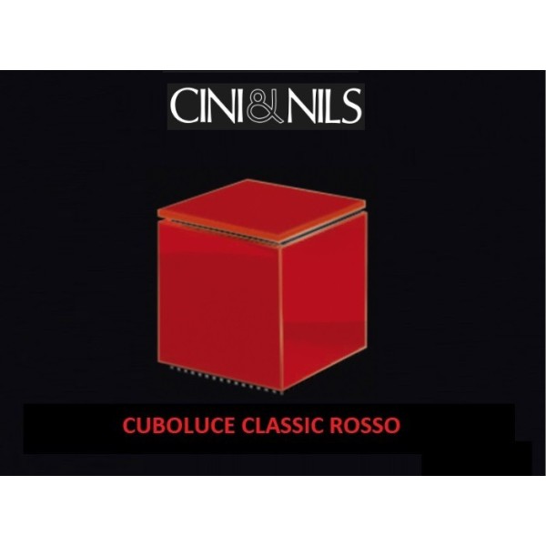 Cini & Nils cuboluce rosso lucido con lampadina led e14 3W