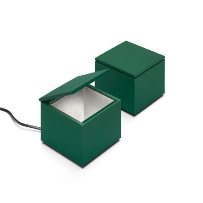 Cini & Nils cuboluce laccaseta verde con lampadina led e14 3W