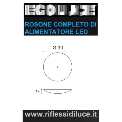 Egoluce rosone di colore bianco completo di alimentatore 24Vdc 100W per sistema matita