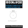 Egoluce rosone di colore bianco completo di alimentatore 24Vdc 100W per sistema matita