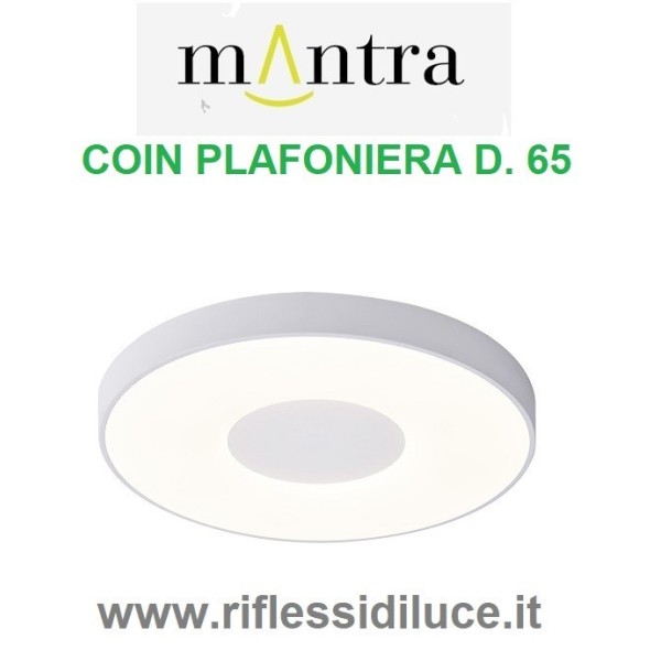 Mantra plafoniera coin diametro 65 cm bianca