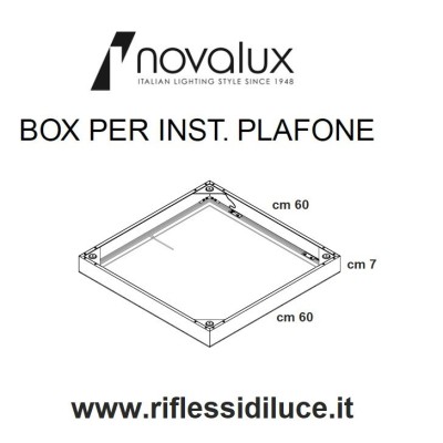 Novalux box contenitore a soffitto per pannelli led 60X60