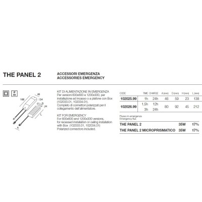 Novalux kit di emergenza 3 ore per pannelli led