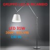 Artemide gruppo ottico led 3000° K CRI 90 di ricambio per Tolomeo mega led 