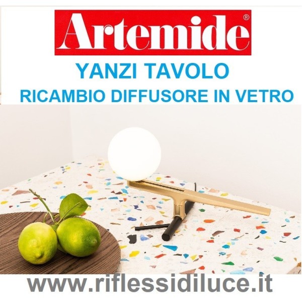 Artemide diffusore in vetro ricambio Yanzi tavolo