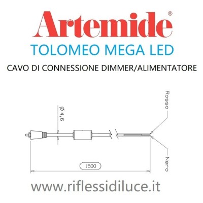 Artemide ricambio per Tolomeo mega led cavo di connessione dimmer/alimentatore