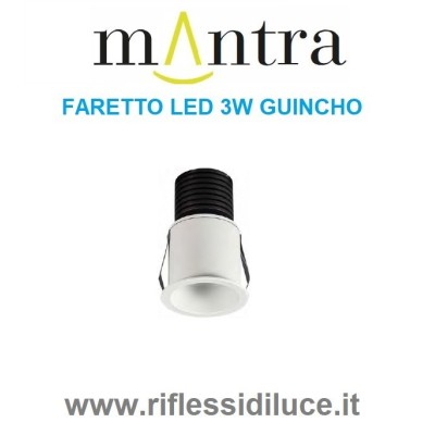 Mantra faretto da incasso led 3W modello Guincho bianco 3000°K