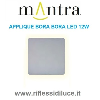 Mantra applique bora bora bianca quadra 18X18 led 12W