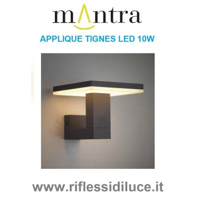 Mantra applique Tignes grigio scuro led 10W IP54