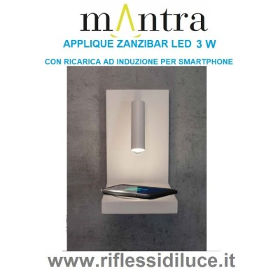 Mantra applique Zanzibar led 3W con faretto e basetta wireless