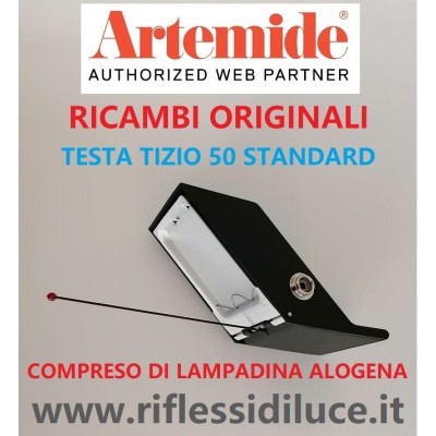 Artemide testa nera completa ricambio per Tizio alogena standard 50