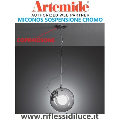 Artemide coprirosone ricambio originale Miconos sospensione cromo