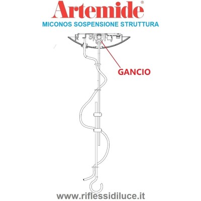 Artemide ricambio per Miconos sospensione gancio superiore