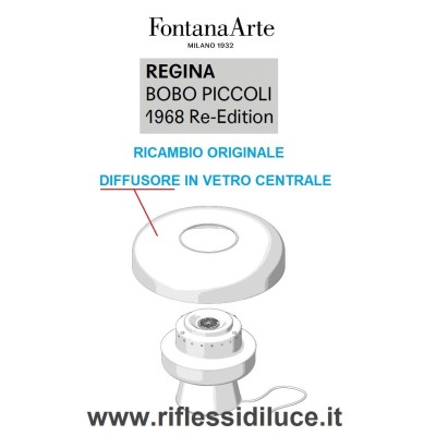 FontanaArte vetro diffusore centrale ricambio Regina