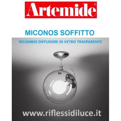 Artemide Miconos soffitto diffusore in vetro trasparente di ricambio Artemide Miconos soffitto diffusore in vetro trasparente di ricambio