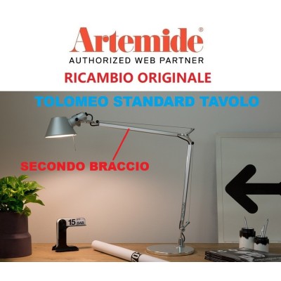 Artemide ricambio originale leva secondo braccio per Tolomeo standard alluminio da tavolo.