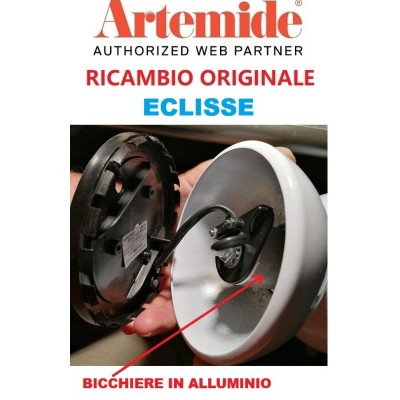 Artemide ricambio originale, bicchiere in alluminio per Eclisse.