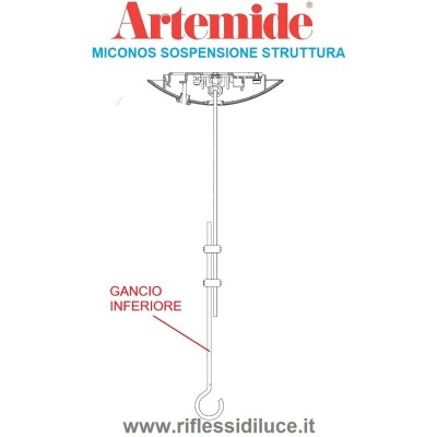 Artemide Miconos sospensione gancio inferiore di ricambio
