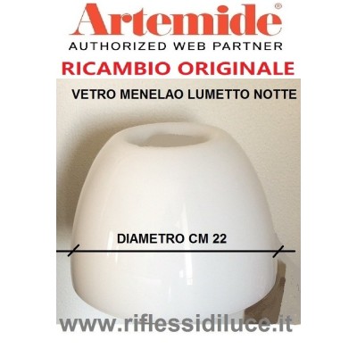 Artemide ricambio Menelao lumetto notte diffusore in vetro diametro 22 cm