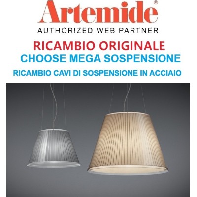Artemide KIT tre cavi di acciaio di sospensione ricambio per Choose Mega sospensione.