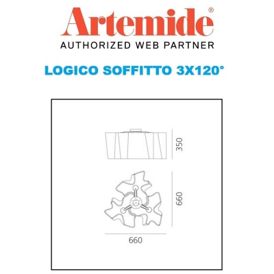 Artemide|Logico soffitto 3X120|seta lucido|plafoniera|salerno