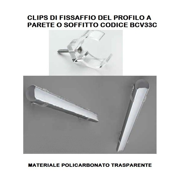 RIFLESSI CLIPS ATTACCO A PARETE O SOFFITTO ( COPPIA )