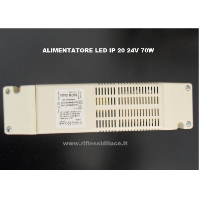 Alimentatore per strisce led 24V 70W contenitore in PVC per interno