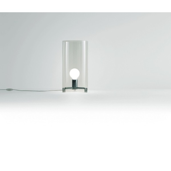 PRANDINA TAVOLO CPL T1 CROMO DIFFUSORE CRISTALLO TRASPARENTE